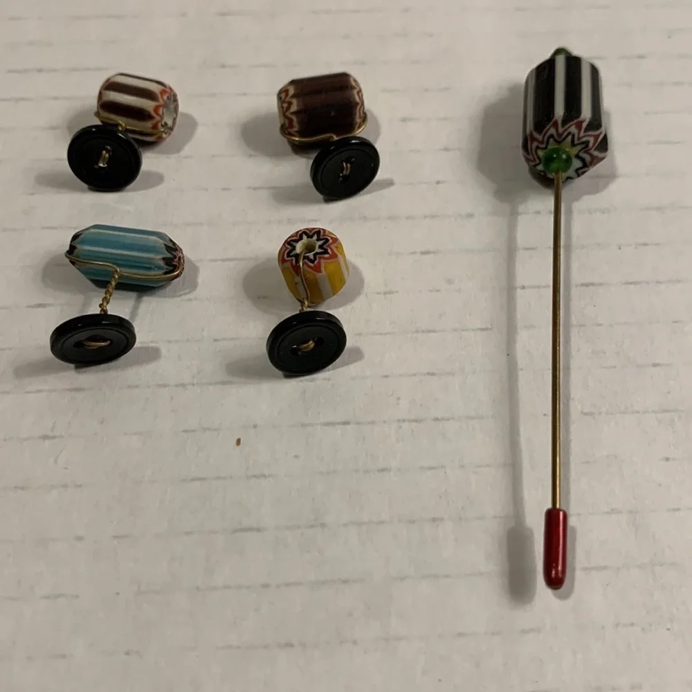 𝅺CUFF Links Set With Tie Tack- Vintage